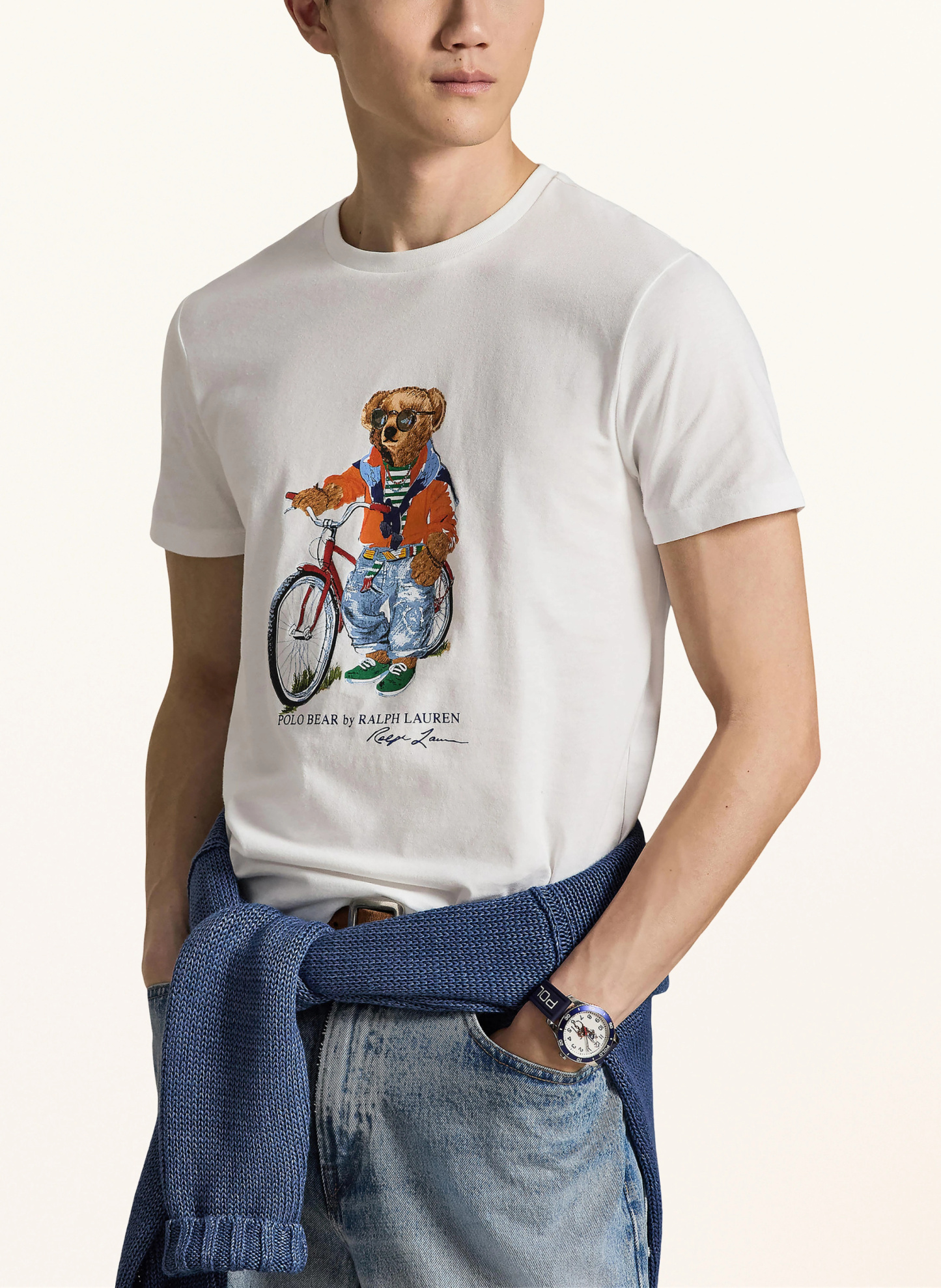 POLO RALPH LAUREN T-Shirt – WEISS / BRAUN / ORANGE