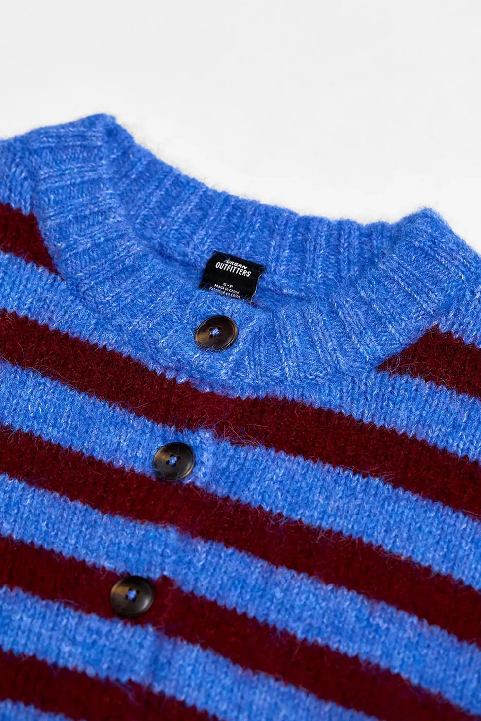 UO Hudson Fuzzy Cardigan - Blue Multi