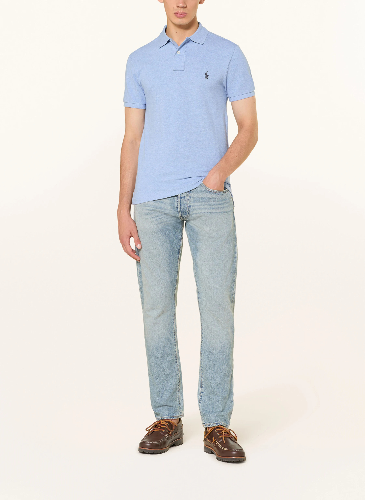 POLO RALPH LAUREN Piqué-Poloshirt Slim Fit – HELLBLAU