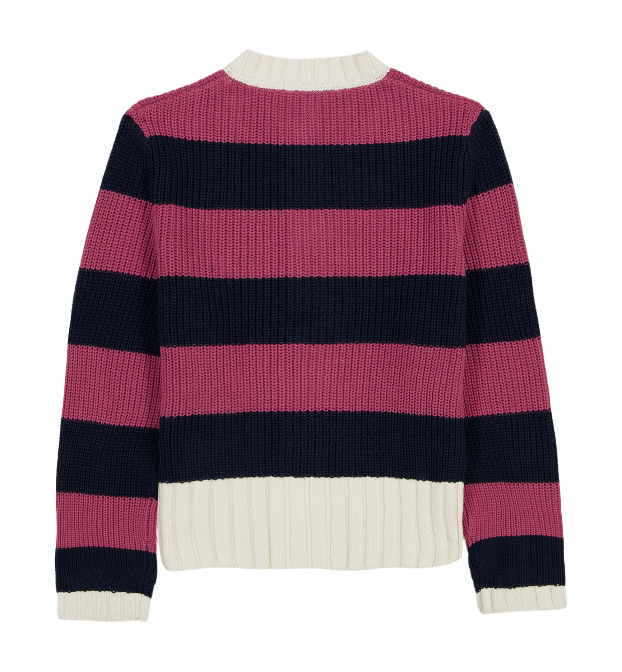 Tommy Hilfiger Girls' 7-16 Long-Sleeve Button Stripe Sweater - Navy Blazer/Purple