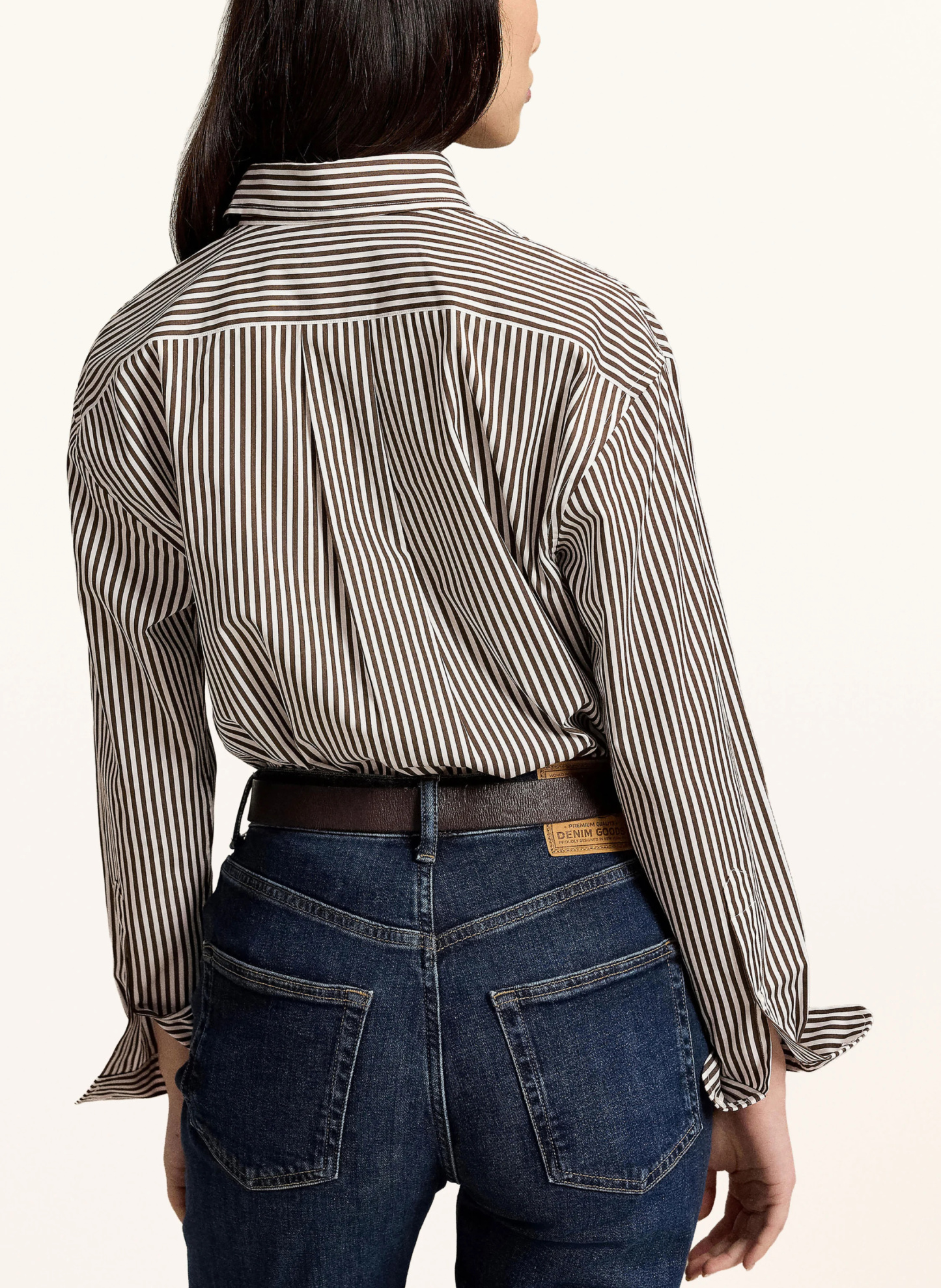 POLO RALPH LAUREN Hemdbluse – DUNKELBRAUN / WEISS