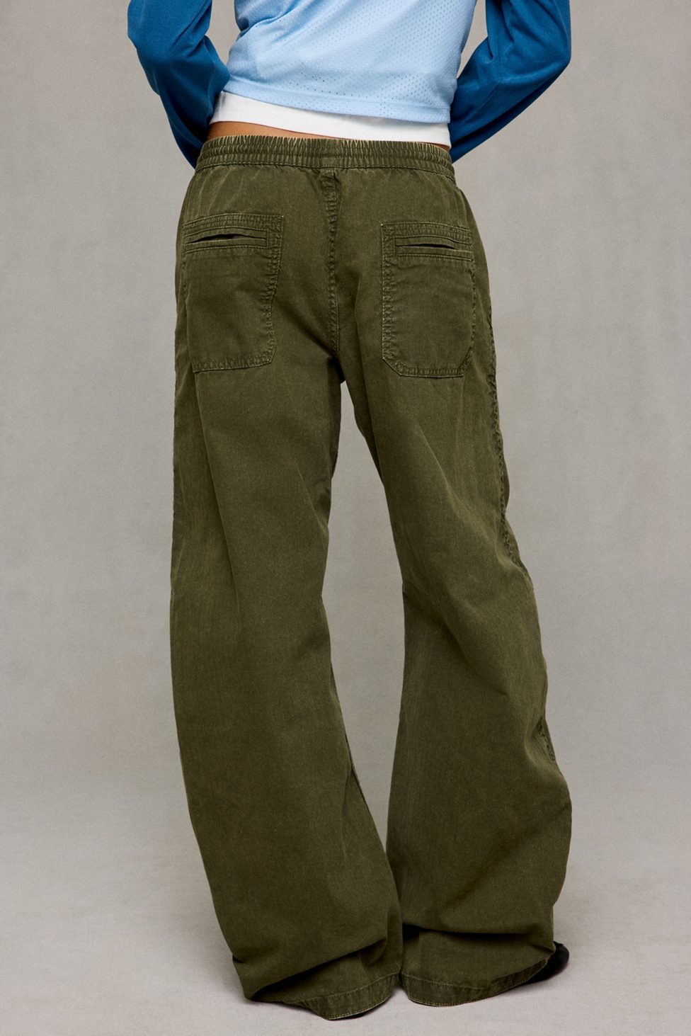 BDG Curve Mid-Rise Pull-On Pants - Olive