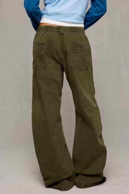 BDG Curve Mid-Rise Pull-On Pants - Olive