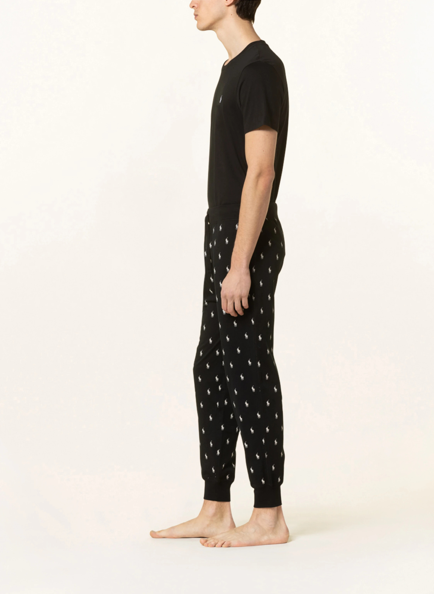 POLO RALPH LAUREN Lounge-Hose – SCHWARZ / WEISS