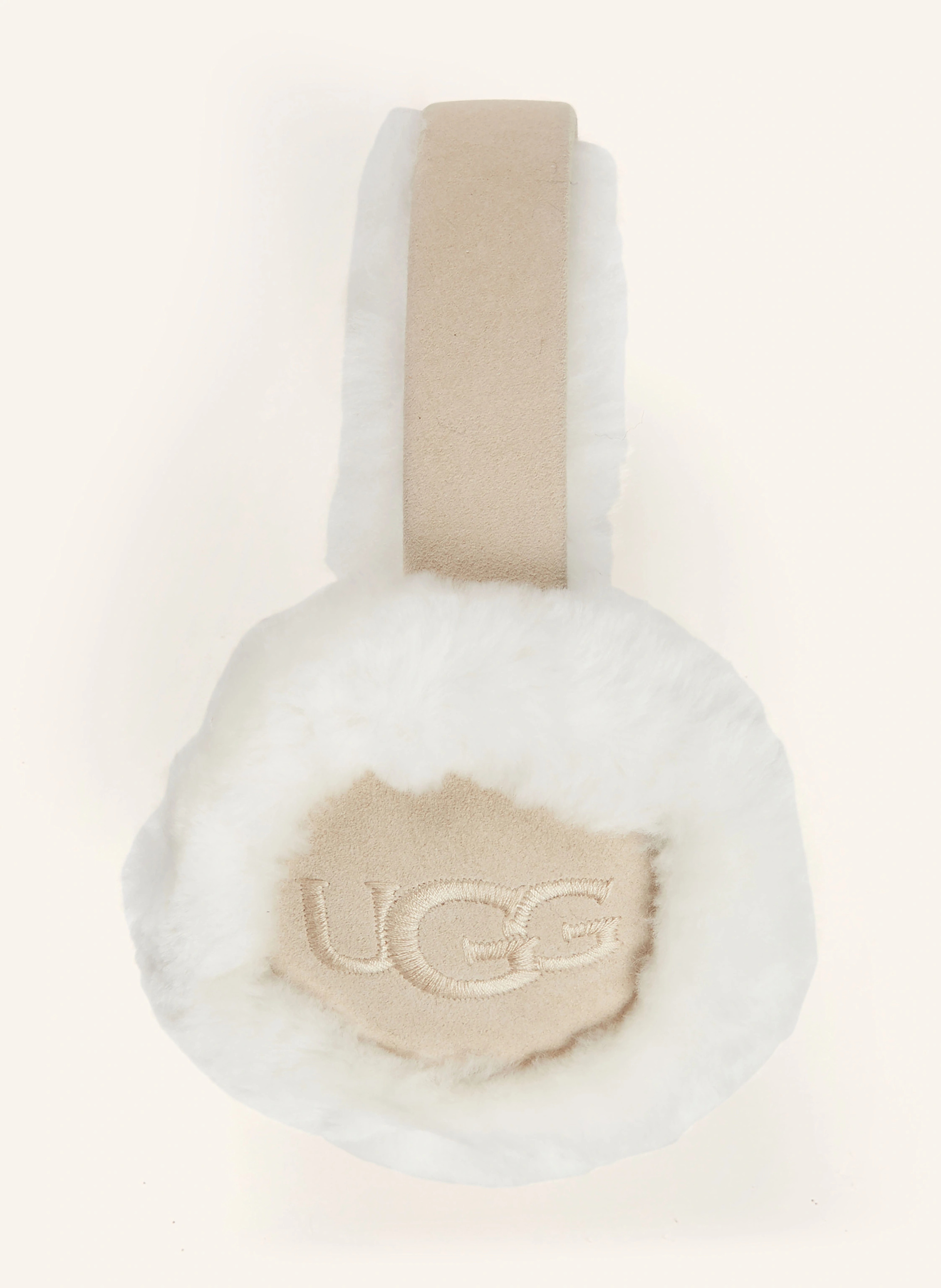 UGG Ohrenwärmer mit Echtfell – BEIGE / WEISS