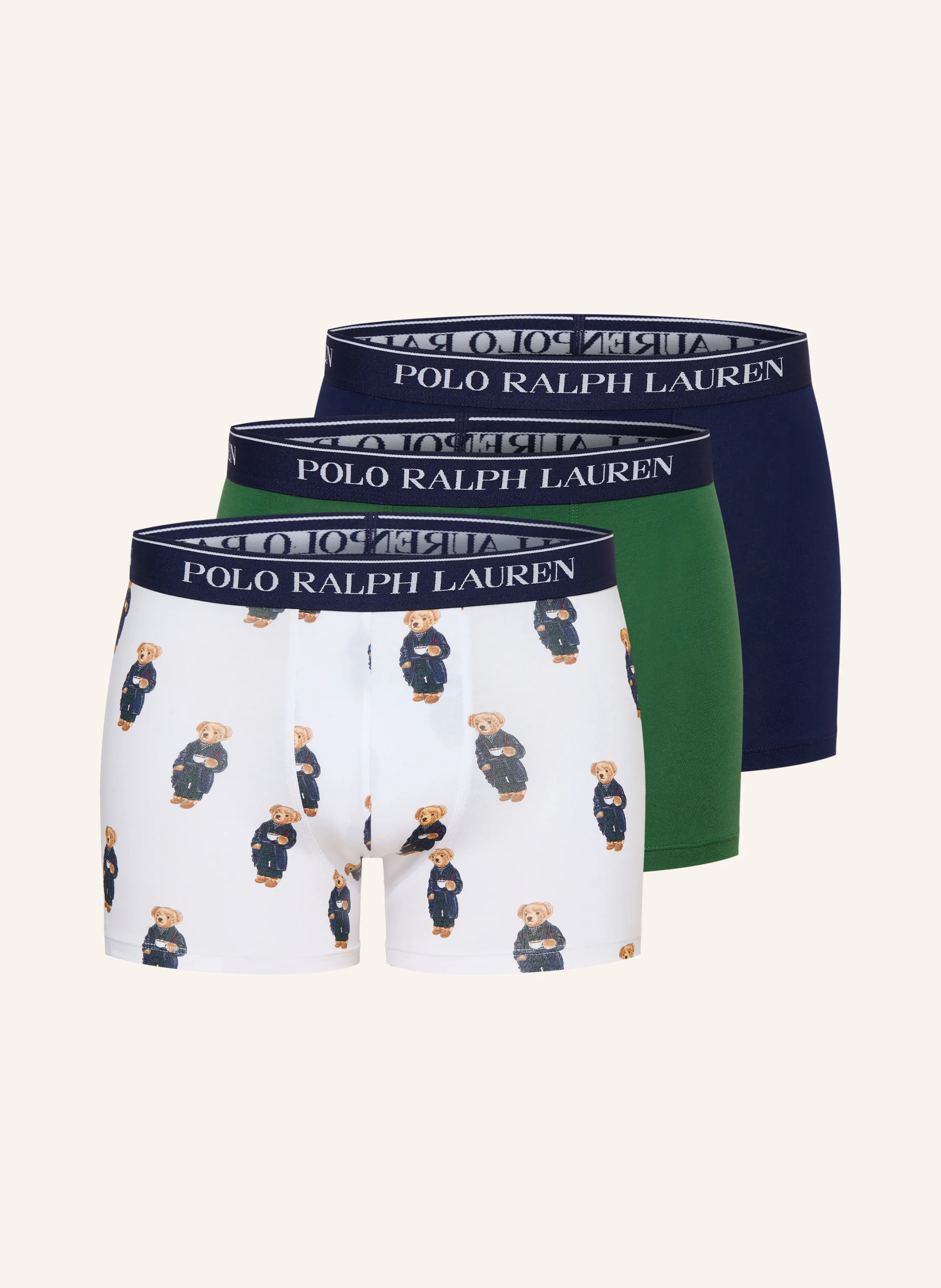 POLO RALPH LAUREN 3er-Pack Boxershorts – GRÜN / DUNKELBLAU / WEISS