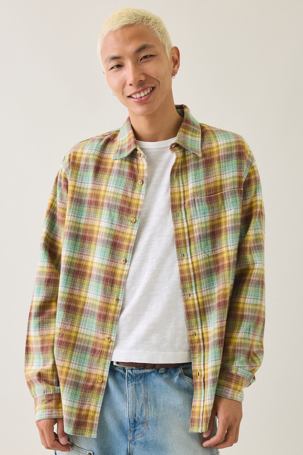 BDG Baggy Flannel Long Sleeve Shirt - Multi