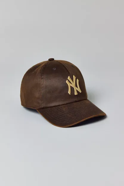 Mitchell & Ness MLB New York Yankees Faux Leather Dad Hat - Brown