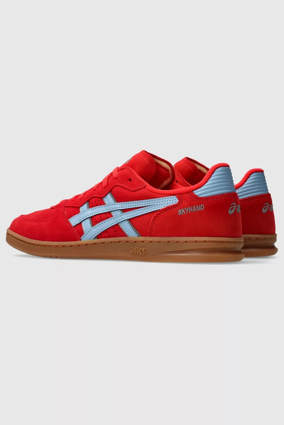 ASICS Skyhand OG Suede Sportstyle Sneakers - Electric Red/Harbor Blue