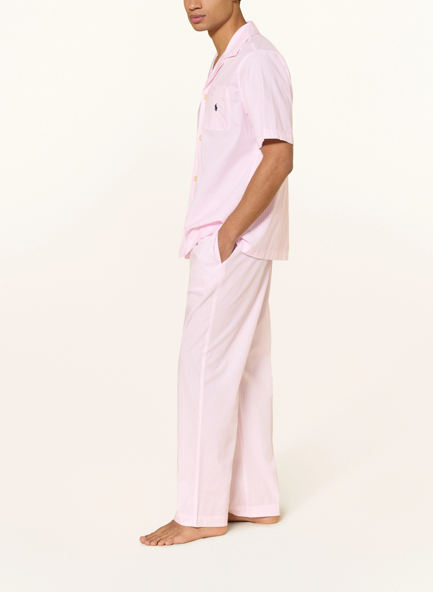 POLO RALPH LAUREN Schlafhose – ROSA / WEISS