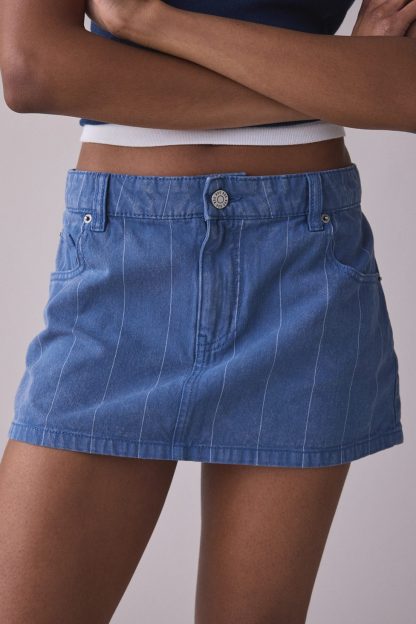 BDG Onna Denim Micro Mini Skirt - Railroad Stripe