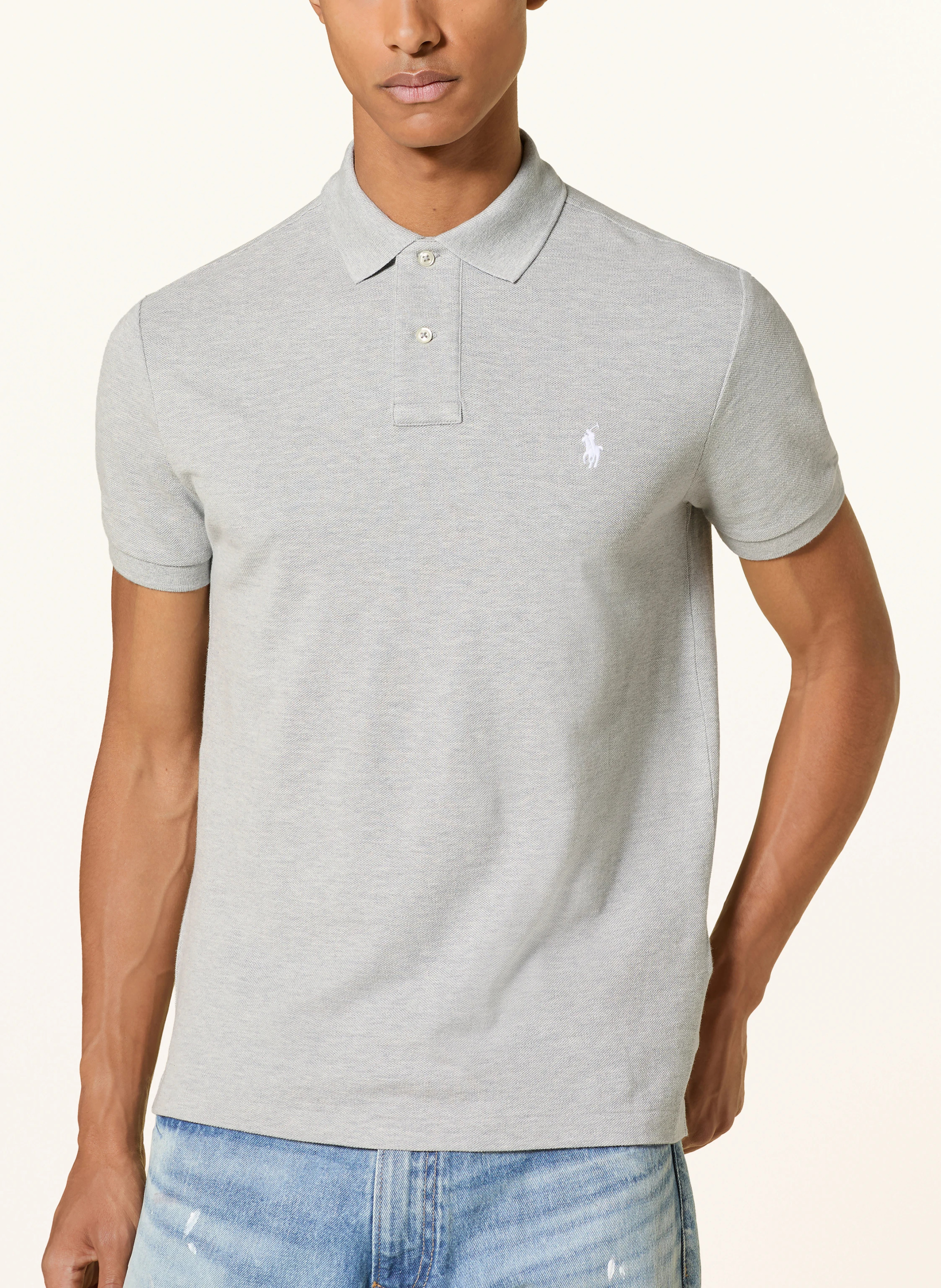 POLO RALPH LAUREN Piqué-Poloshirt Custom Slim Fit – GRAU