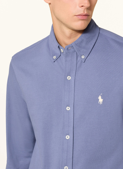 POLO RALPH LAUREN Piqué-Hemd Custom Fit – BLAUGRAU