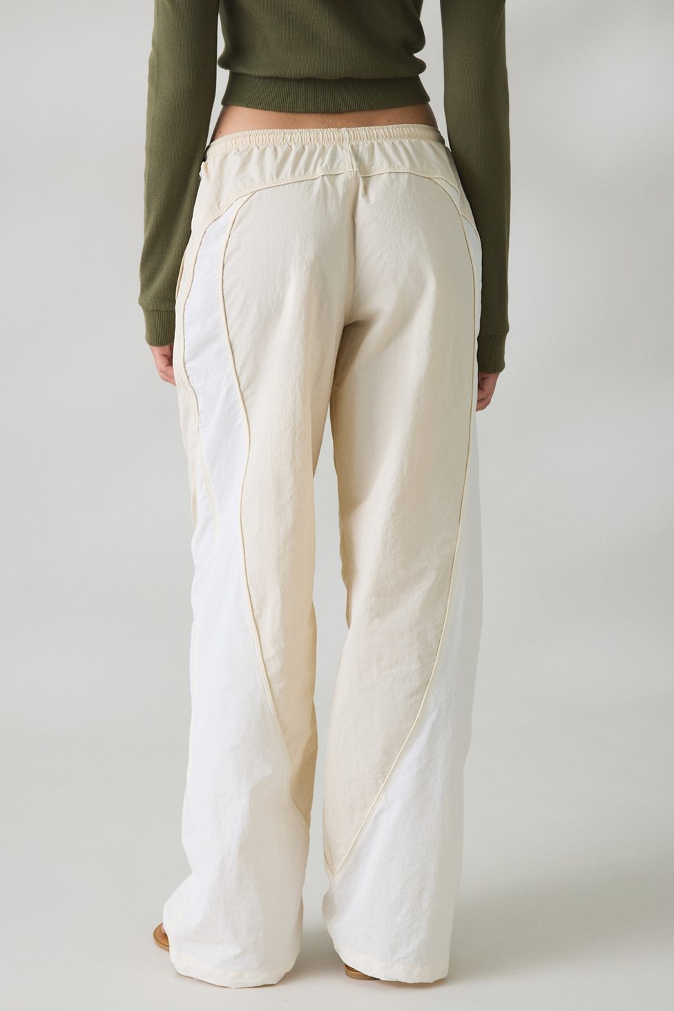 BDG Finish Line Low-Rise Baggy Track Pants - White