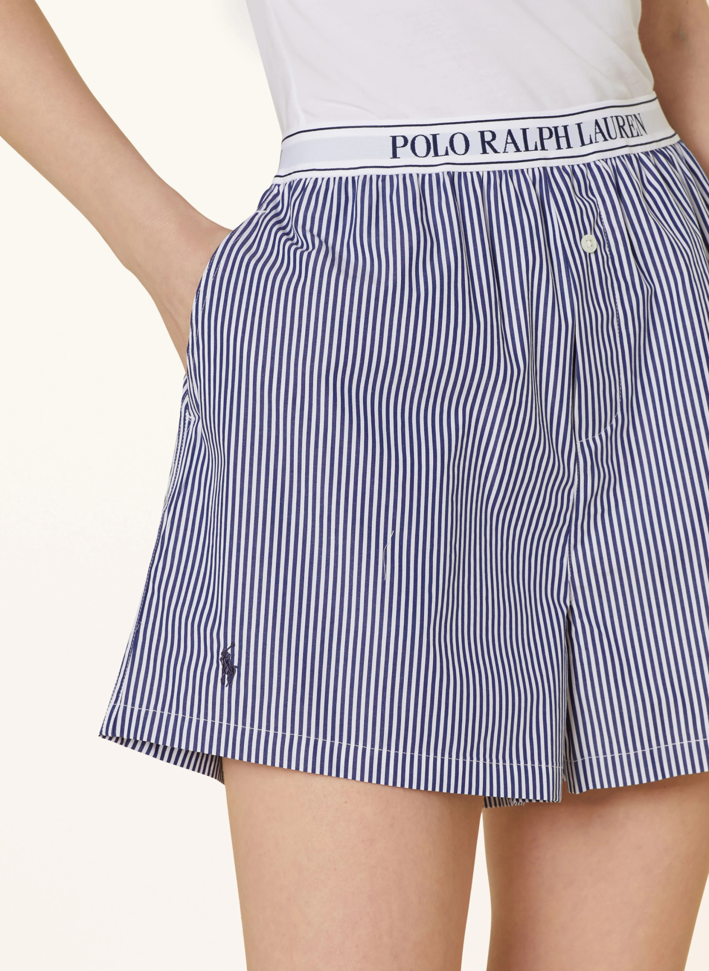 POLO RALPH LAUREN Schlafshorts – WEISS / DUNKELBLAU