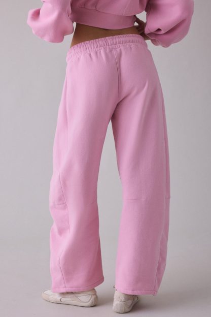 Out From Under Essential Barrel Leg Full Length Sweatpants - Pink