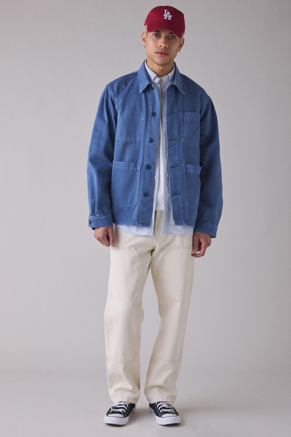 BDG Washed French Chore Jacket - Blue