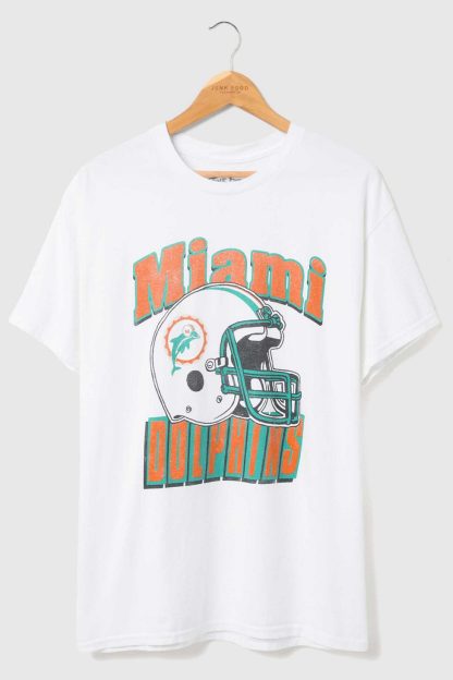 Junk Food NFL Throwback Helmet Flea Market Tee - Miami Dolphins