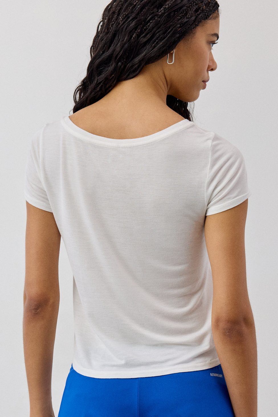 BDG Bowery Marlow Jersey Knit Short Sleeve Baby Tee - White