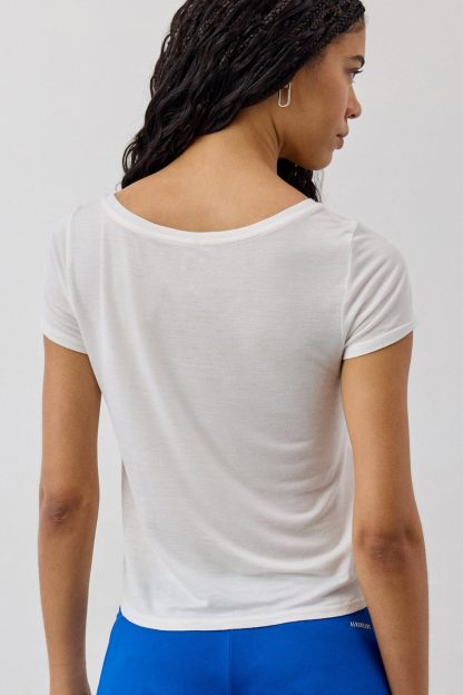 BDG Bowery Marlow Jersey Knit Short Sleeve Baby Tee - White