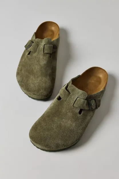 Birkenstock Men's Boston Suede Clogs - Thyme