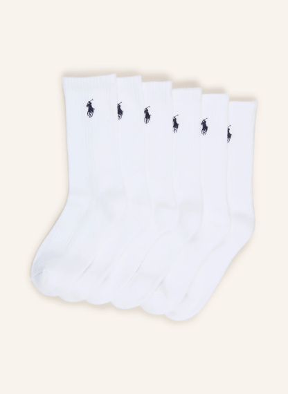 POLO RALPH LAUREN 6er-Pack Socken – WEISS / DUNKELBLAU