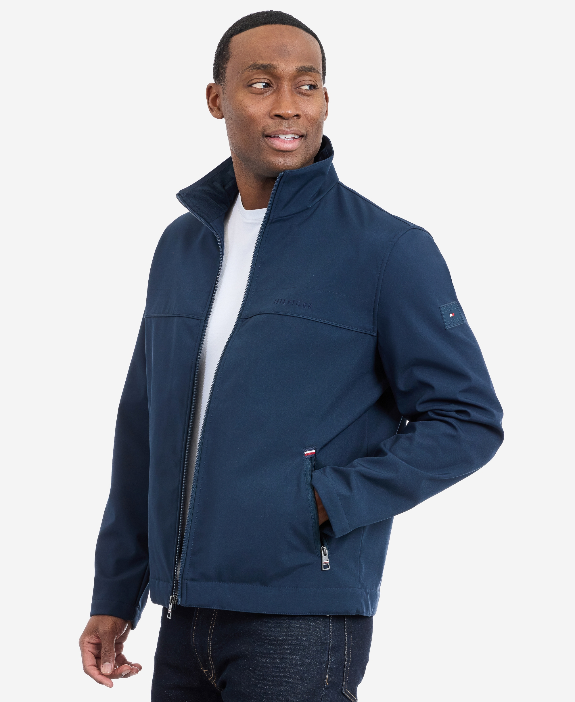 Tommy Hilfiger Men's Softshell Hipster Long-Sleeve Jacket - Midnight Blue