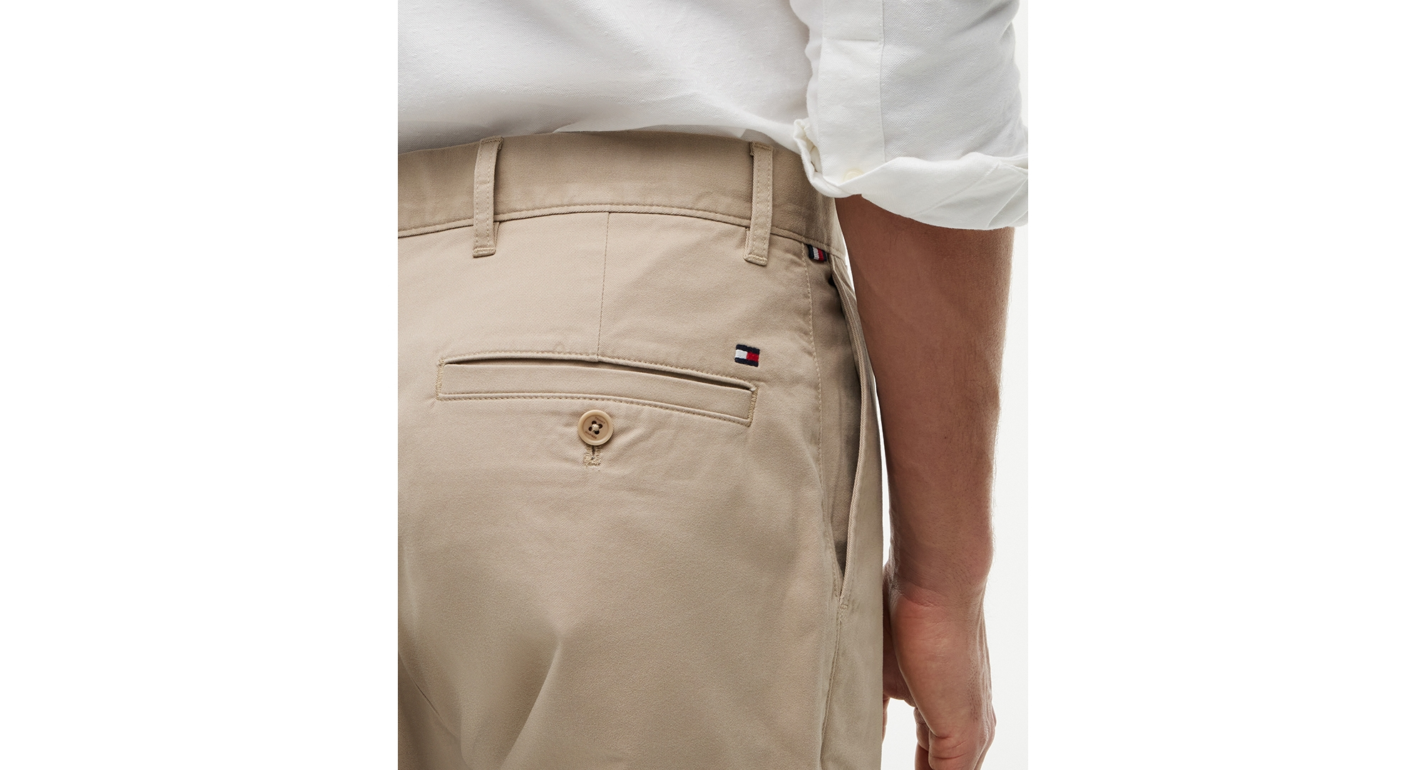 Tommy Hilfiger Men's Regular-Straight Fit Stretch Chino Pants - Batique Khaki