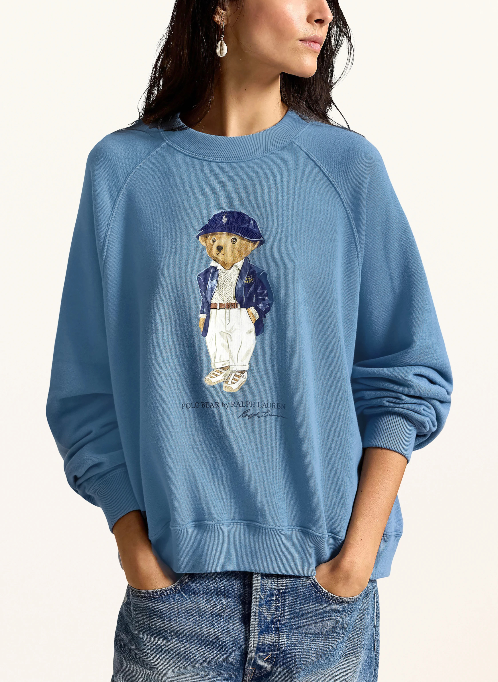 POLO RALPH LAUREN Pullover – BLAUGRAU / CREME / DUNKELBLAU