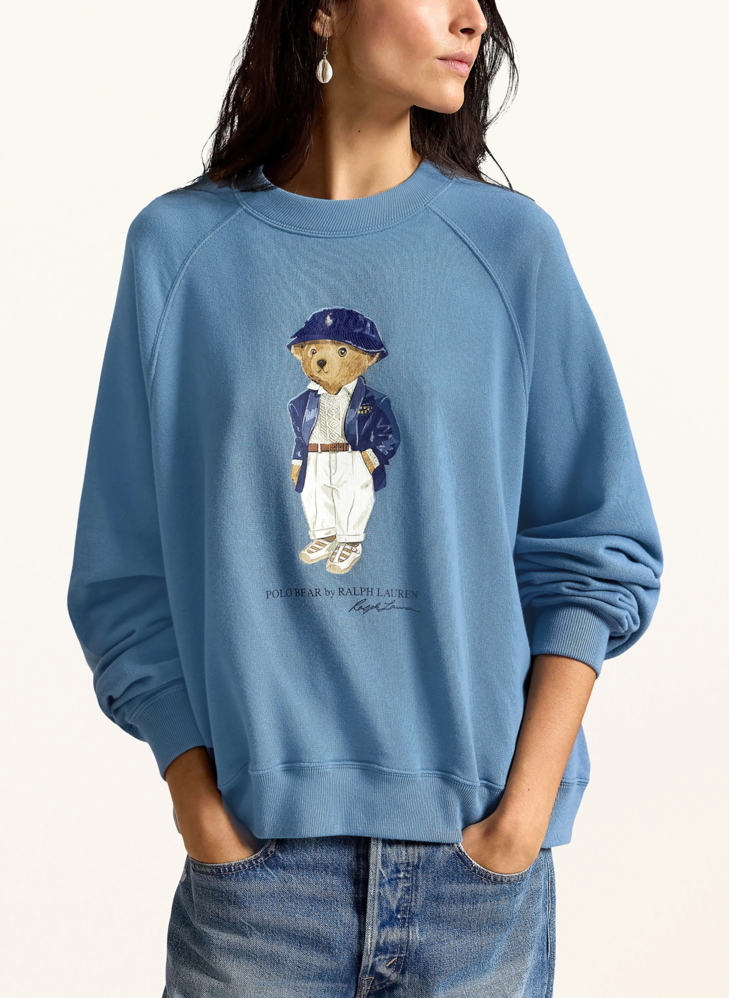 POLO RALPH LAUREN Pullover – BLAUGRAU / CREME / DUNKELBLAU