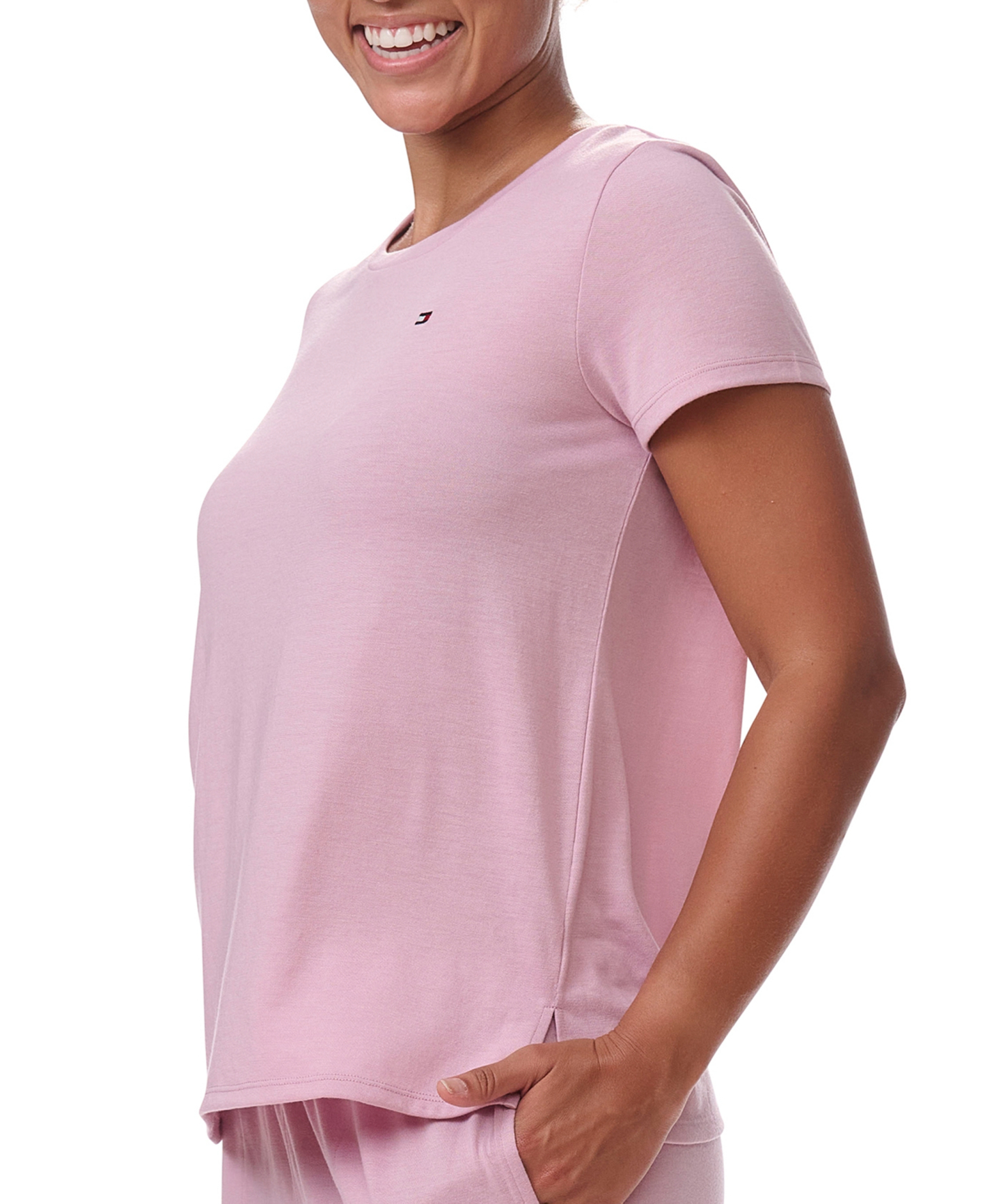Tommy Hilfiger Women's Short-Sleeve Crewneck Sleep Tee - Breezy Orchid