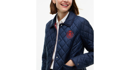 Tommy Hilfiger Women's Crest Quilted Barn Jacket - Dark Blue