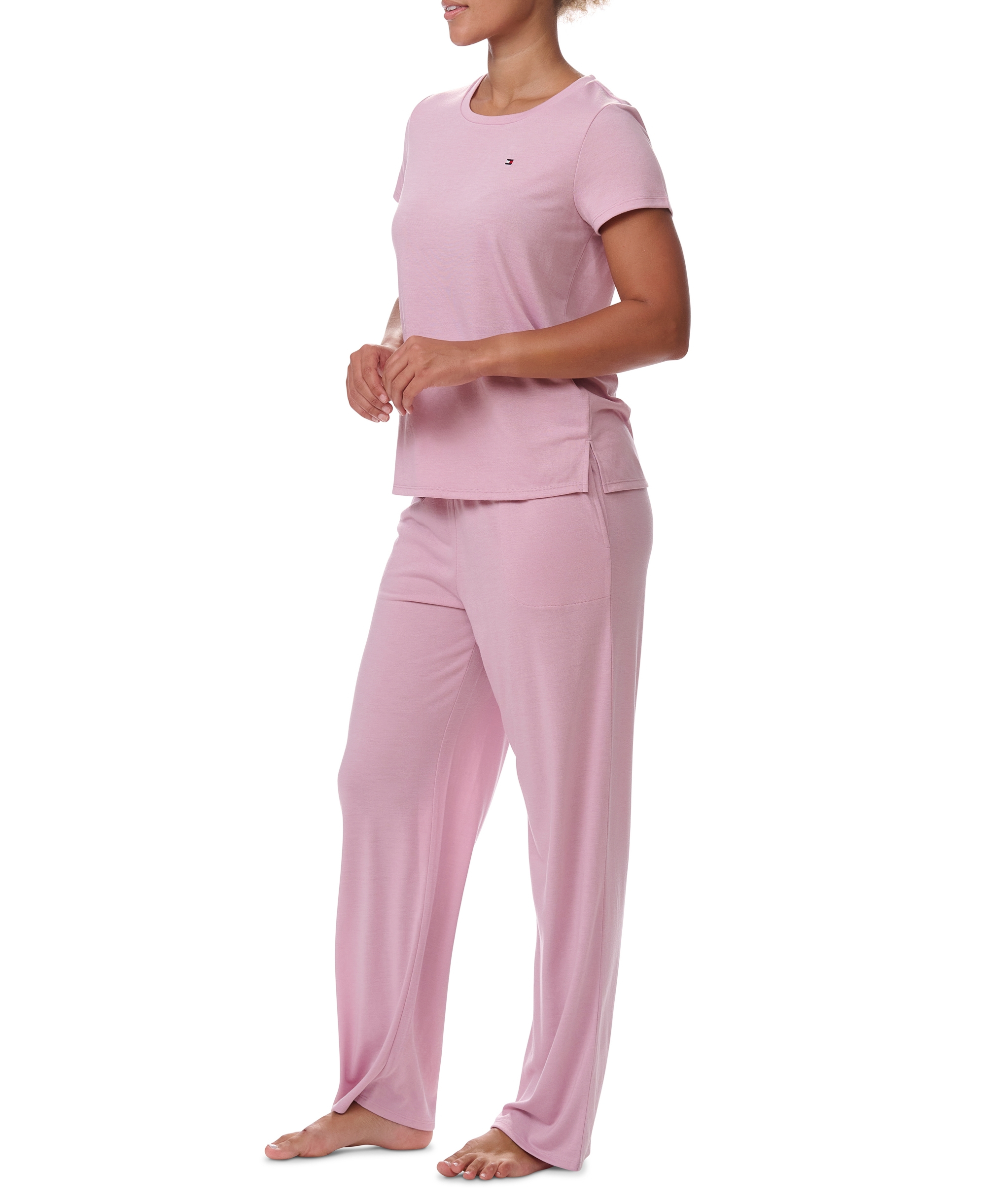 Tommy Hilfiger Women's Short-Sleeve Crewneck Sleep Tee - Breezy Orchid