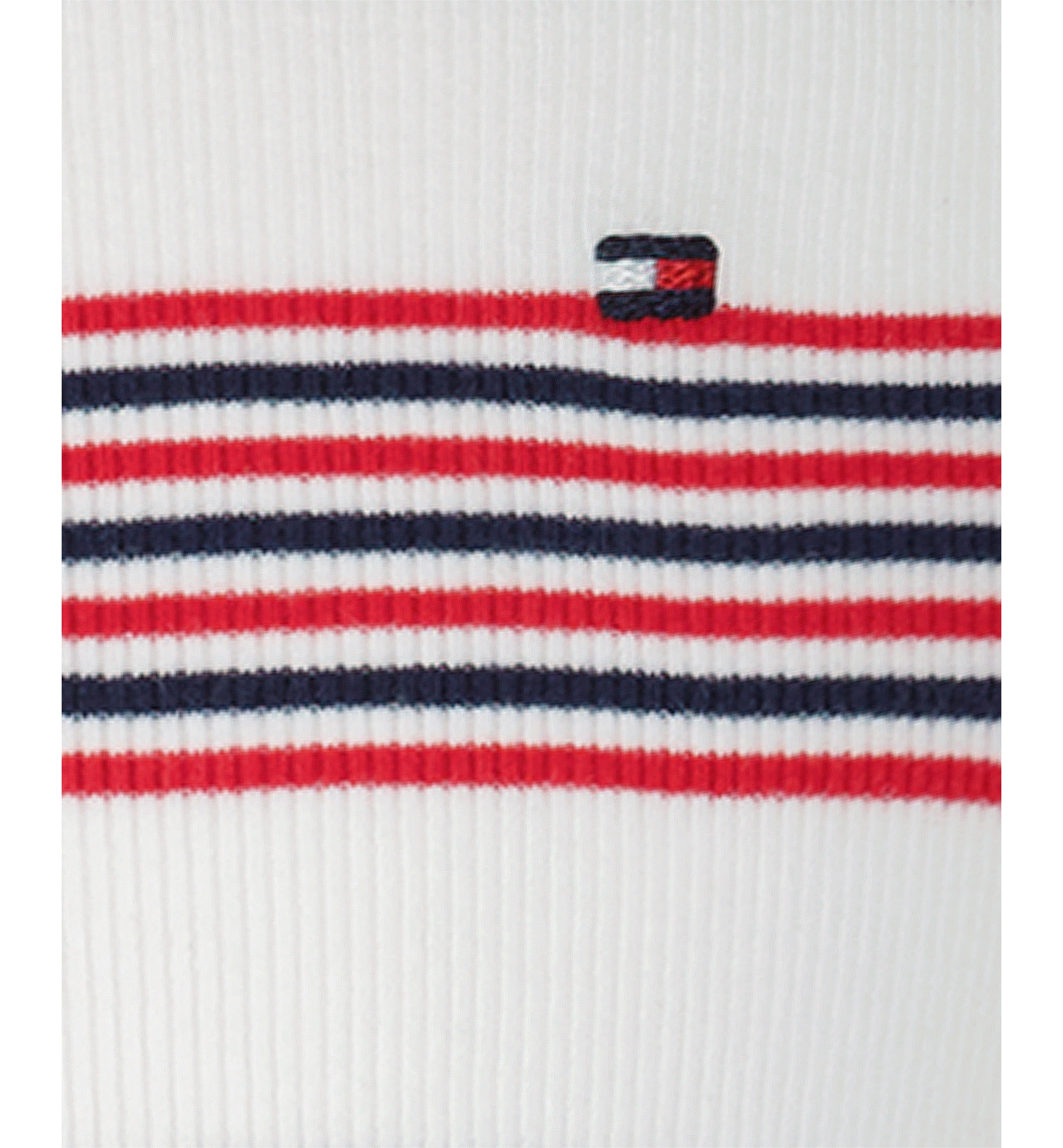 Tommy Hilfiger Girls' 7-16 Striped Ribbed Short-Sleeve Dress - White/Red/Navy