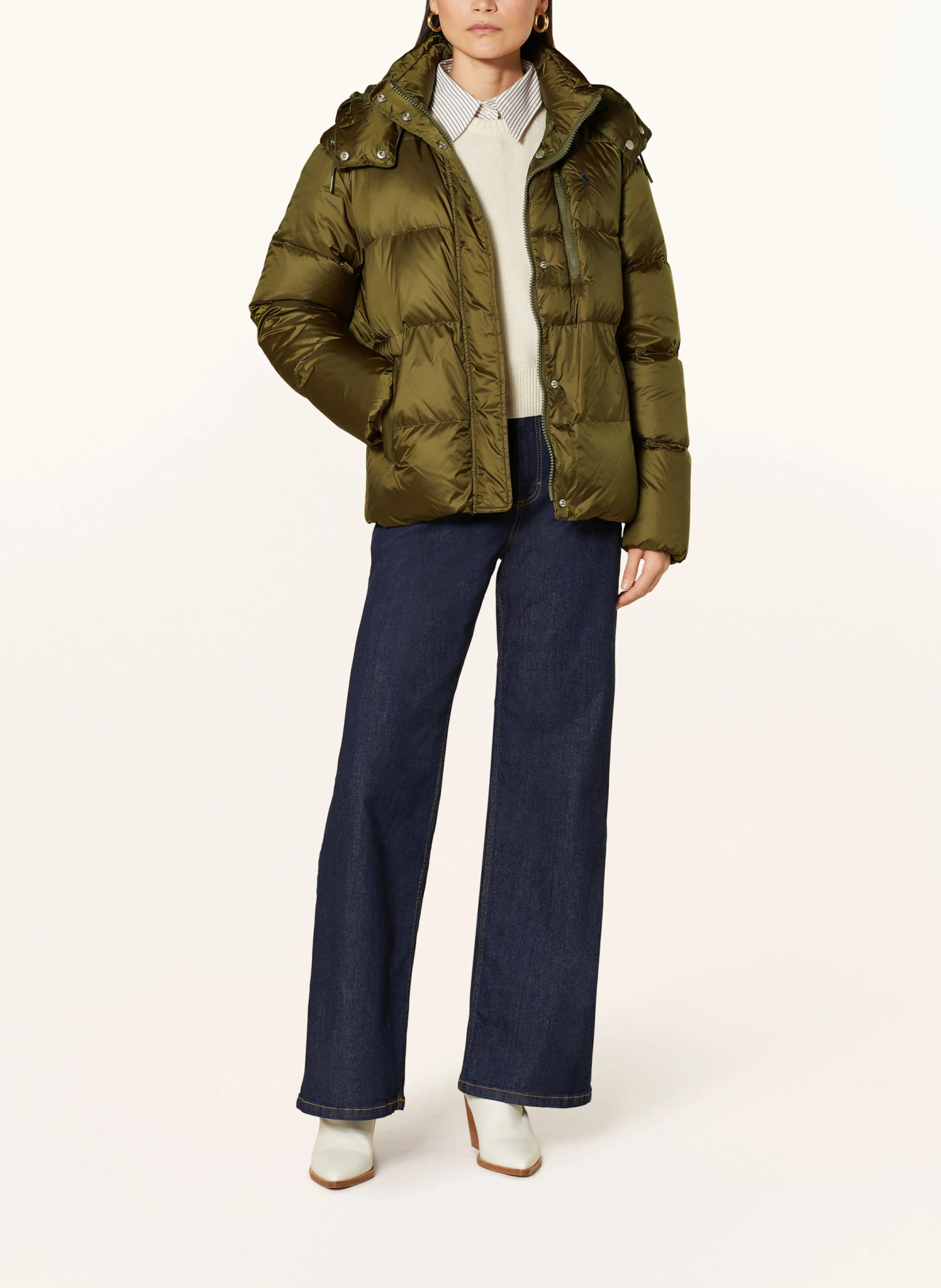 POLO RALPH LAUREN Daunenjacke mit abnehmbarer Kapuze – OLIV