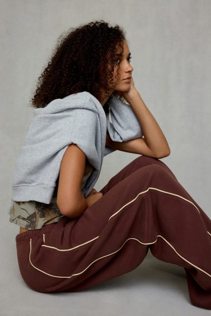 Out From Under Essential Barrel Leg 2.0 Sweatpants - Chocolate