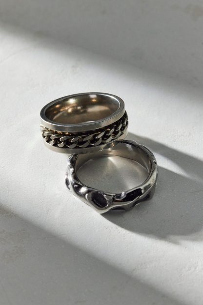 Ezra Waterproof Rings Set - Silver