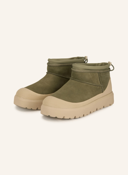 UGG Plateau-Boots CLASSIC ULTRA MINI WEATHER HYBRID – OLIV / BEIGE