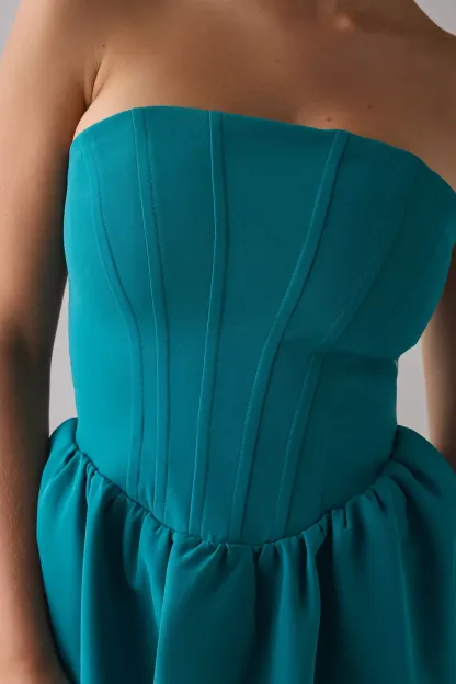 Kimchi Blue Sugar Plum Strapless Corset Mini Dress - Turquoise