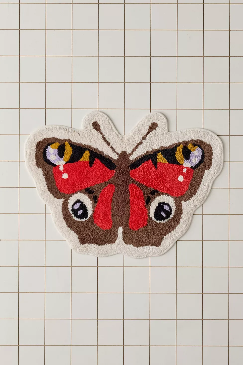 Butterfly Shaped Tufted Bath Mat - Multi