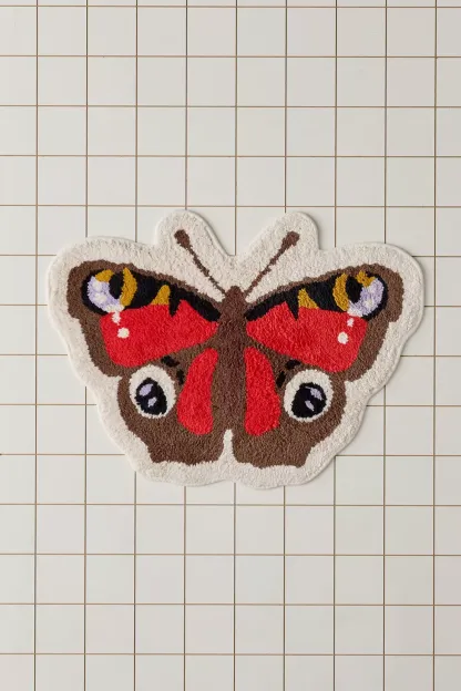 Butterfly Shaped Tufted Bath Mat - Multi