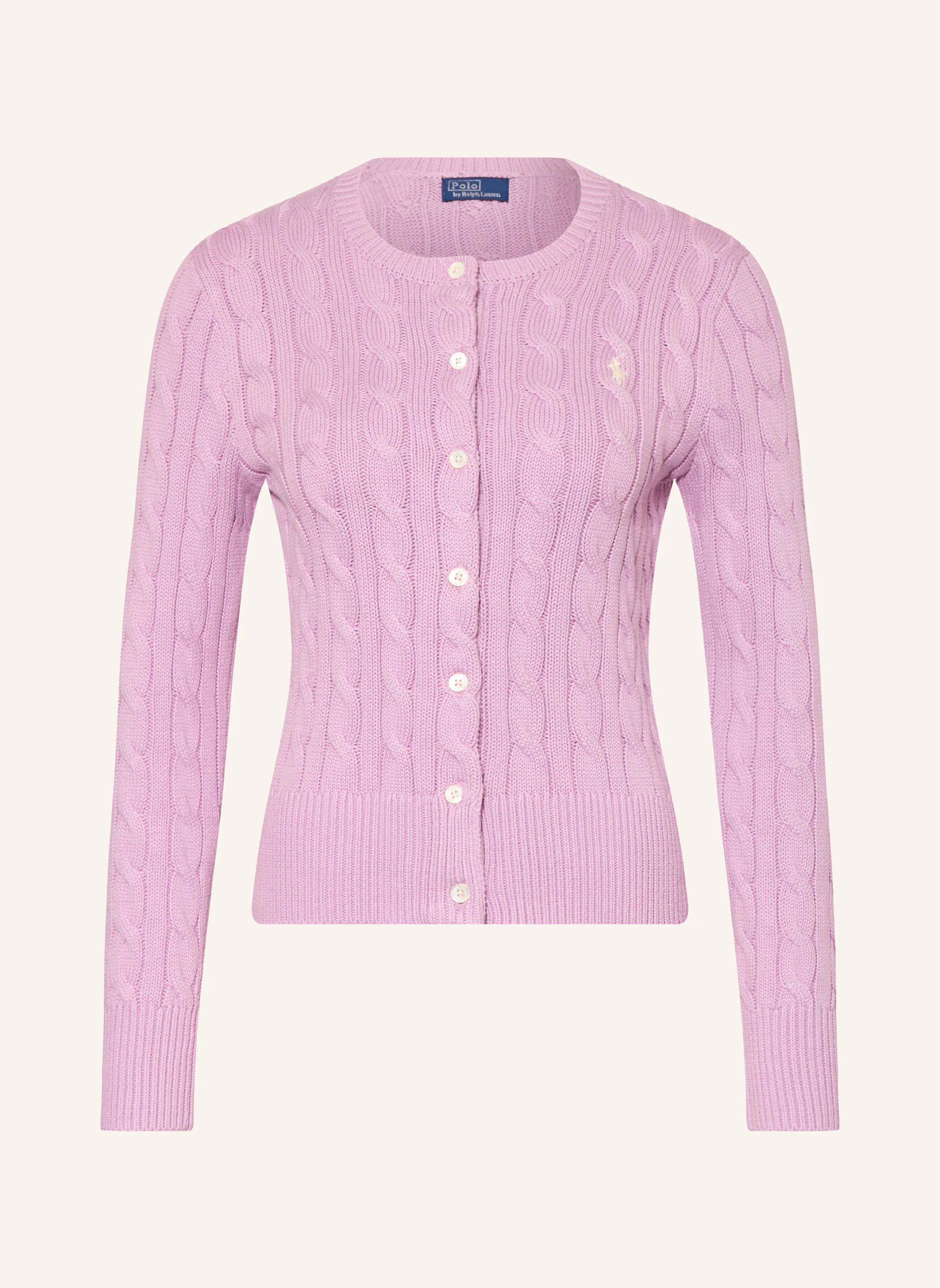 POLO RALPH LAUREN Strickjacke – HELLLILA / CREME