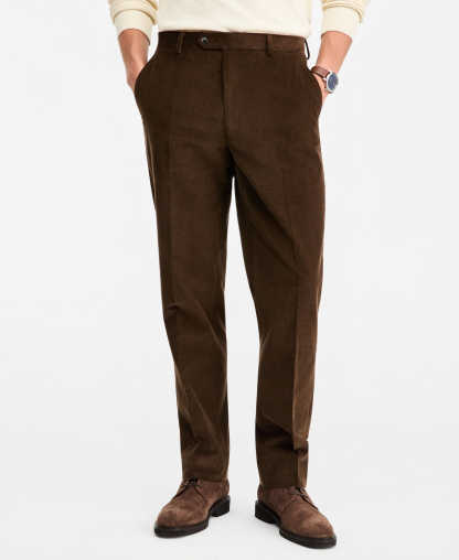 Tommy Hilfiger Men's Modern-Fit Solid Corduroy Pants - Brown