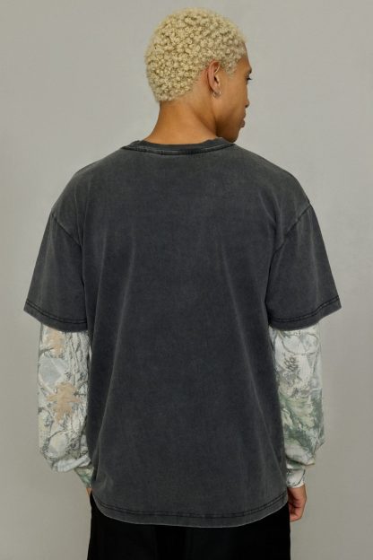 OBEY Post 2fer Long Sleeve Tee - Charcoal