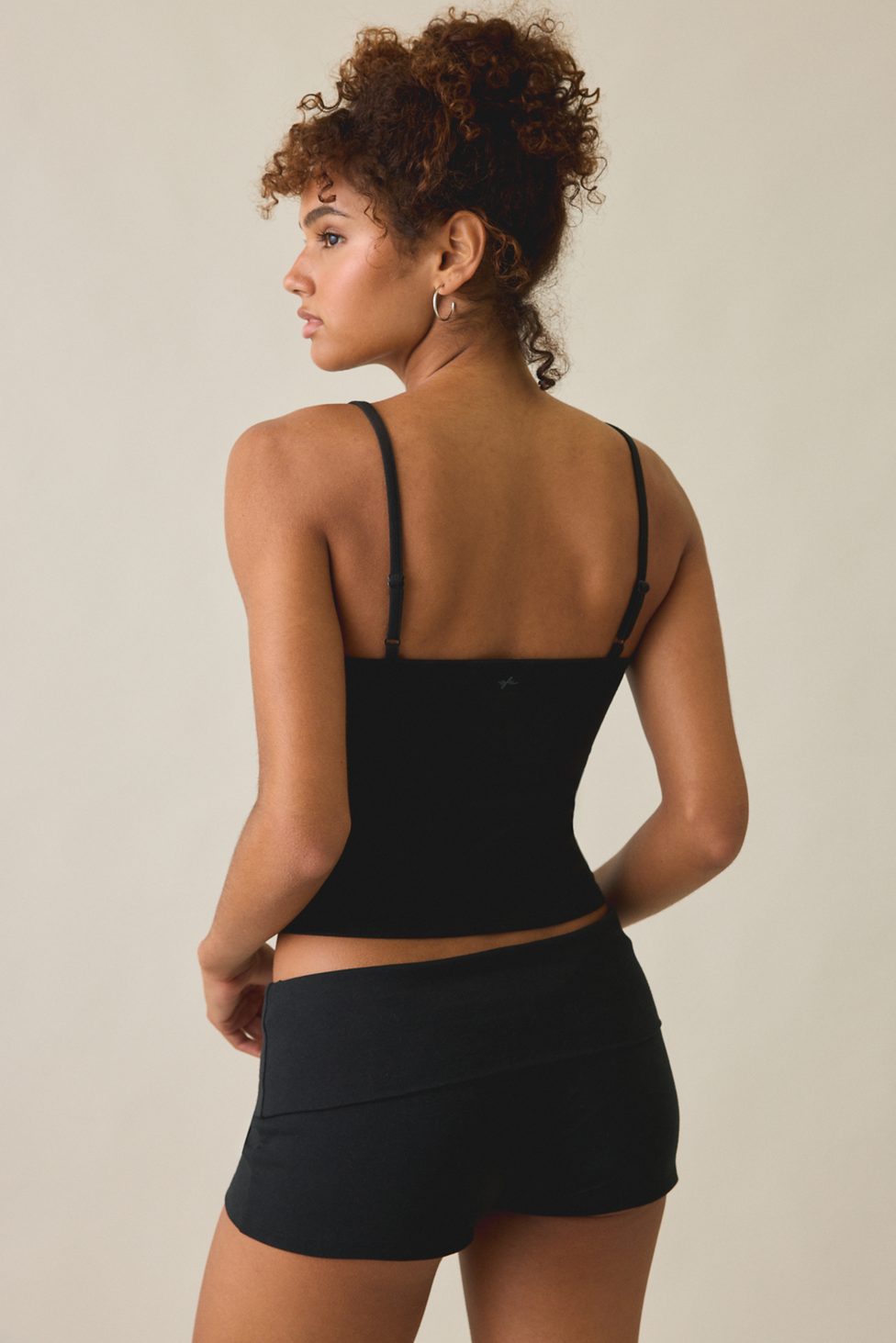 Out From Under Bec Twist-Front Cropped Cami - Black