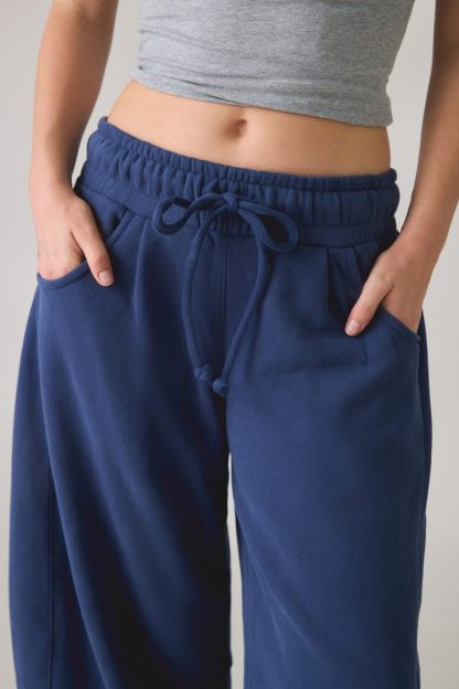 Out From Under Essential Barrel Leg Full Length Sweatpants - Navy