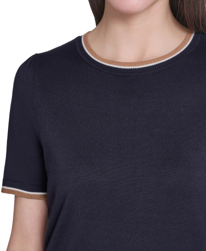 Tommy Hilfiger Women's Short-Sleeve Crewneck Sweater - Midnight Multi