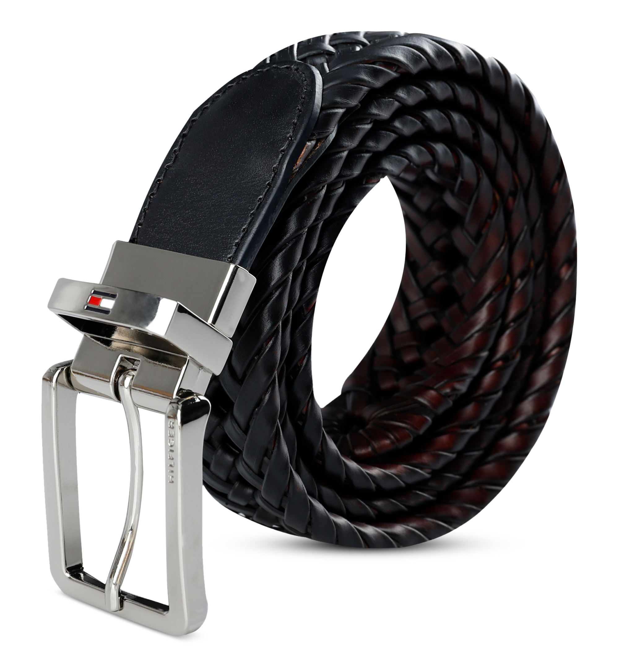 32MM Tommy Hilfiger Men's Reversible Lace Logo Belt - Black/Brown