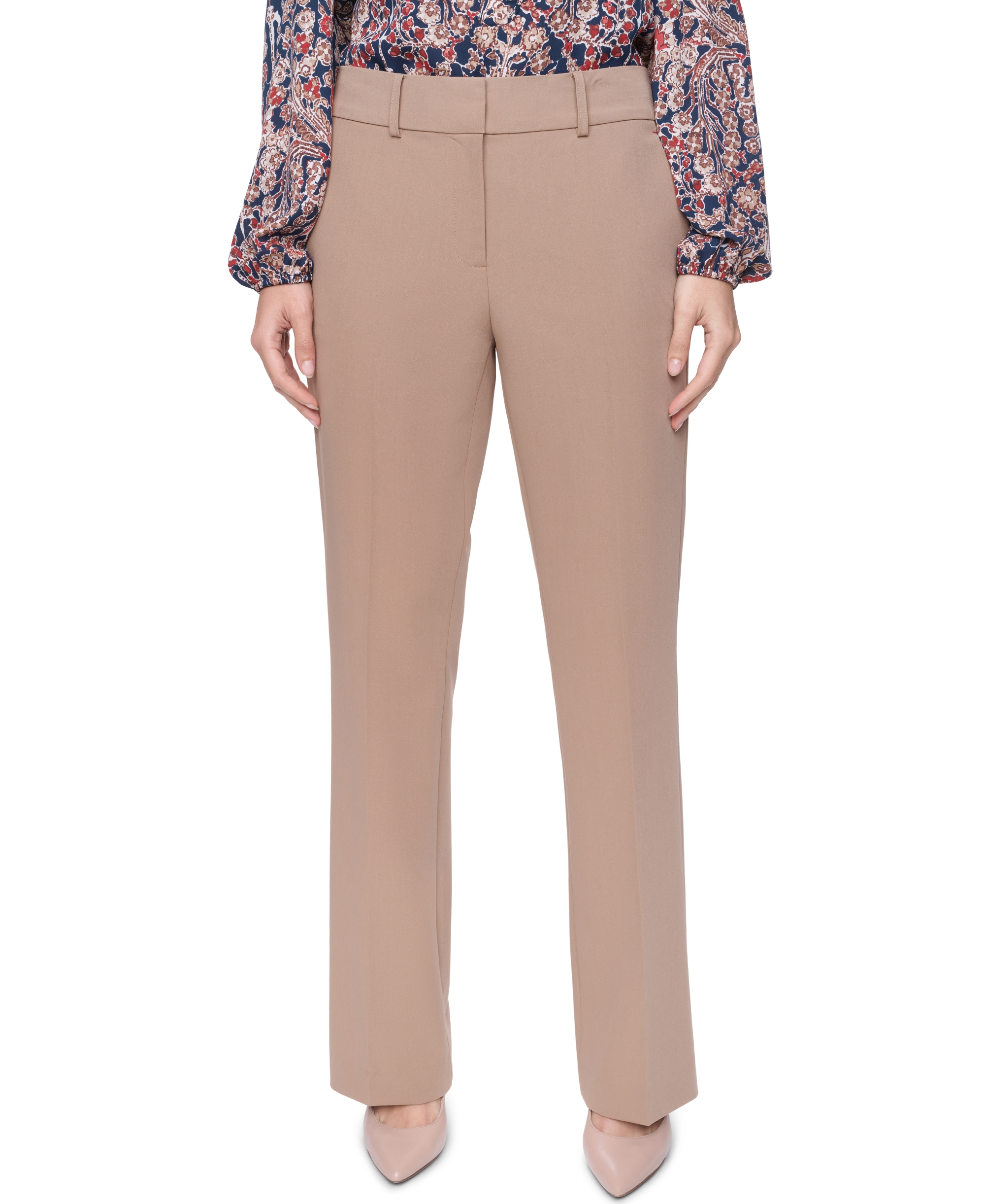 Tommy Hilfiger Women's Sutton Mid-Rise Bootcut Pants - Tigers Eye