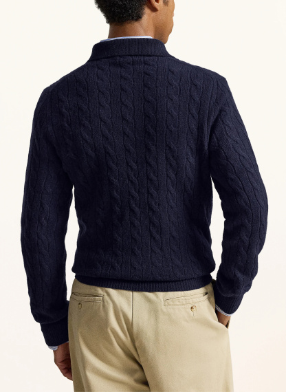 POLO RALPH LAUREN Strick-Poloshirt – DUNKELBLAU